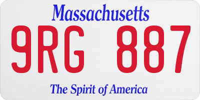 MA license plate 9RG887