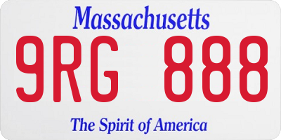 MA license plate 9RG888