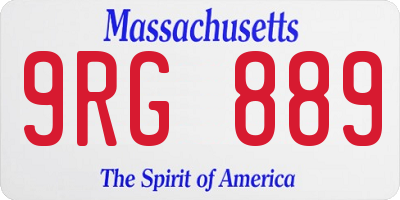 MA license plate 9RG889
