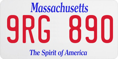 MA license plate 9RG890
