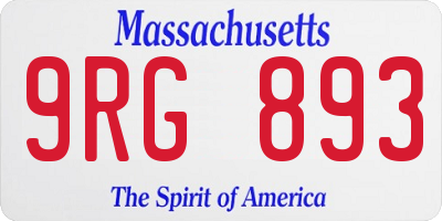 MA license plate 9RG893