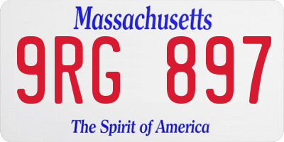 MA license plate 9RG897