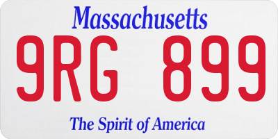 MA license plate 9RG899