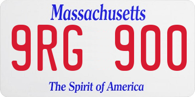 MA license plate 9RG900