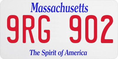 MA license plate 9RG902