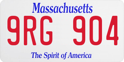 MA license plate 9RG904