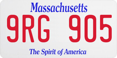 MA license plate 9RG905