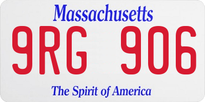 MA license plate 9RG906