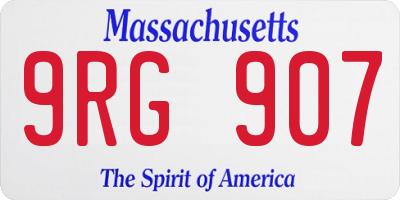 MA license plate 9RG907