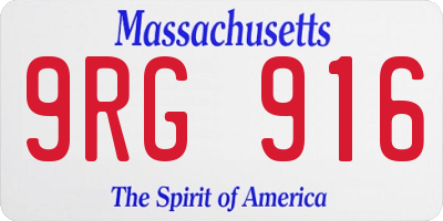 MA license plate 9RG916