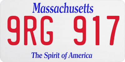 MA license plate 9RG917