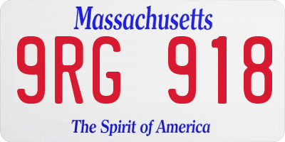 MA license plate 9RG918
