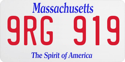 MA license plate 9RG919