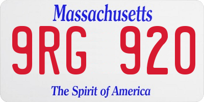 MA license plate 9RG920