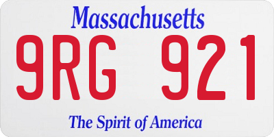 MA license plate 9RG921