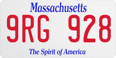 MA license plate 9RG928