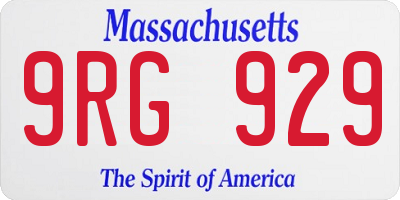 MA license plate 9RG929