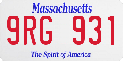 MA license plate 9RG931