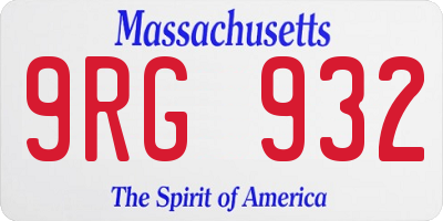 MA license plate 9RG932