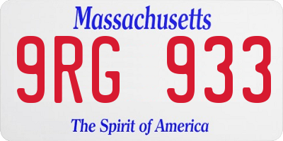 MA license plate 9RG933