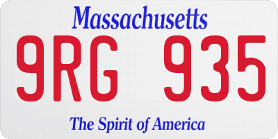 MA license plate 9RG935