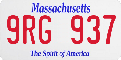 MA license plate 9RG937