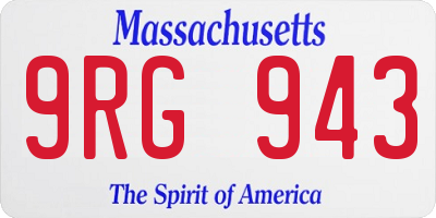 MA license plate 9RG943