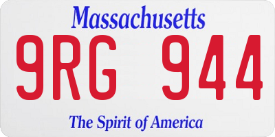 MA license plate 9RG944
