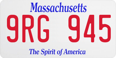 MA license plate 9RG945