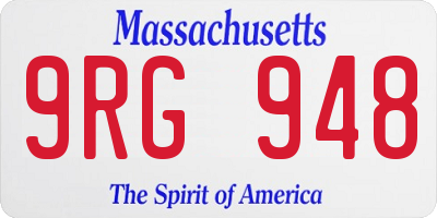 MA license plate 9RG948