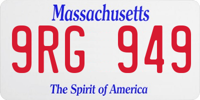 MA license plate 9RG949