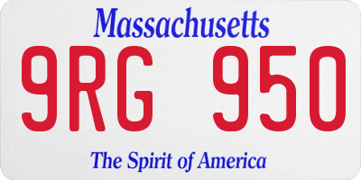 MA license plate 9RG950