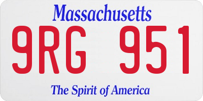 MA license plate 9RG951