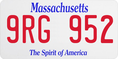 MA license plate 9RG952