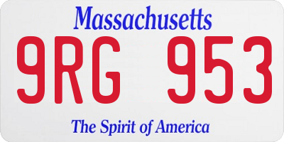 MA license plate 9RG953