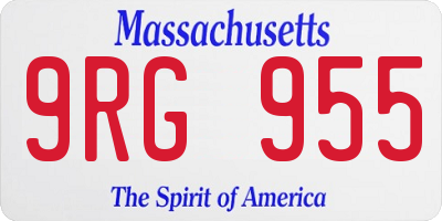 MA license plate 9RG955