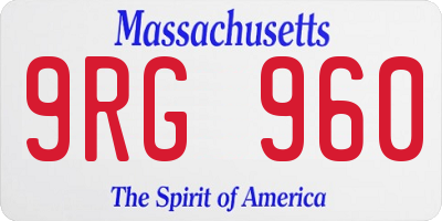 MA license plate 9RG960