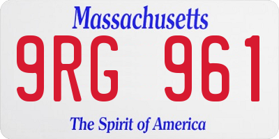 MA license plate 9RG961