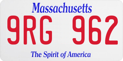 MA license plate 9RG962