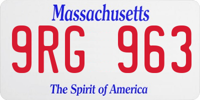 MA license plate 9RG963