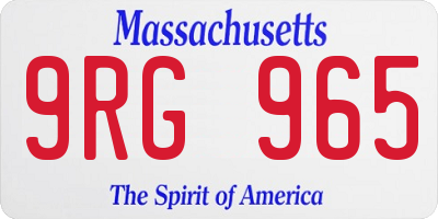 MA license plate 9RG965