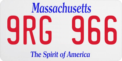 MA license plate 9RG966