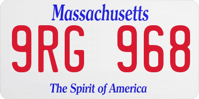 MA license plate 9RG968
