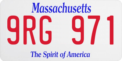 MA license plate 9RG971