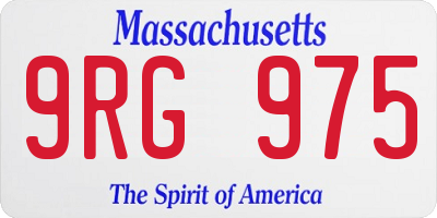 MA license plate 9RG975