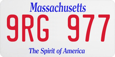 MA license plate 9RG977