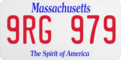MA license plate 9RG979