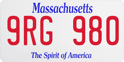 MA license plate 9RG980