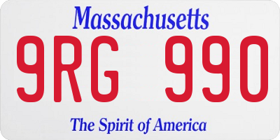 MA license plate 9RG990