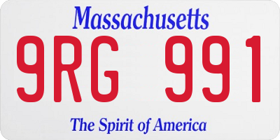 MA license plate 9RG991